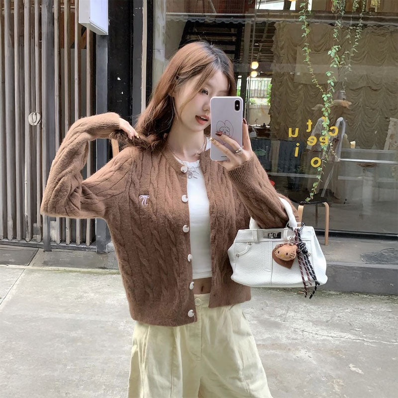 ミニリボンロゴカーディガン