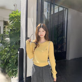 ワンポイントケーブルポロニット