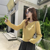 ワンポイントケーブルポロニット