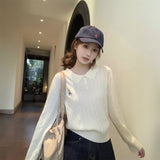 ワンポイントケーブルポロニット