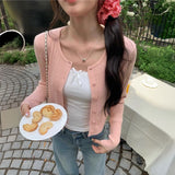 ゴールドボタンケーブルカーディガン