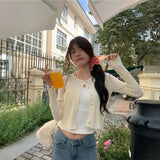 ゴールドボタンケーブルカーディガン