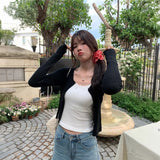 ゴールドボタンケーブルカーディガン