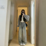 グレーショートラップカーディガン