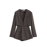 クロップドジャケット&ミニスカートSET