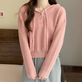 シンプルボタンニットフーディー