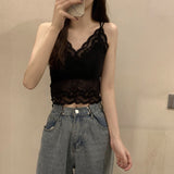 Vレースダブルストラップキャミソール