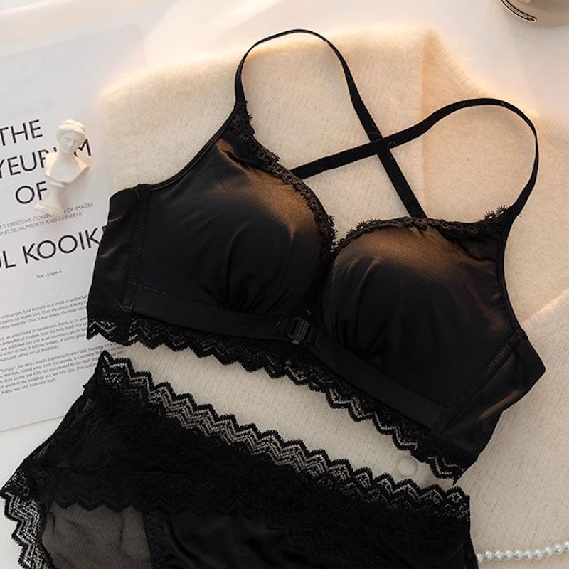 +2UPデザインバックサテンブラ&ショーツ