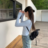 ボタンネックラビットロンT