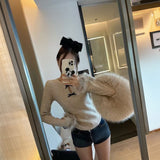 オープンダブルリボンファーニット