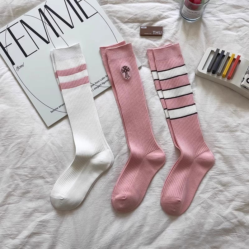 クロスピンクパターンソックス3点SET