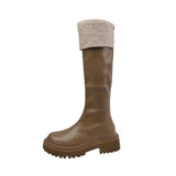 ファーアクセントレザーブーツ