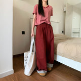 裏地ストライプカラーパンツ