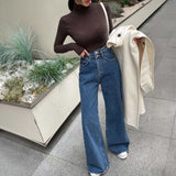 ツーボタンスリムフィットデニム