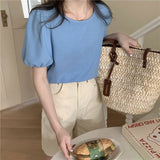 シンプルカラーパフTシャツ