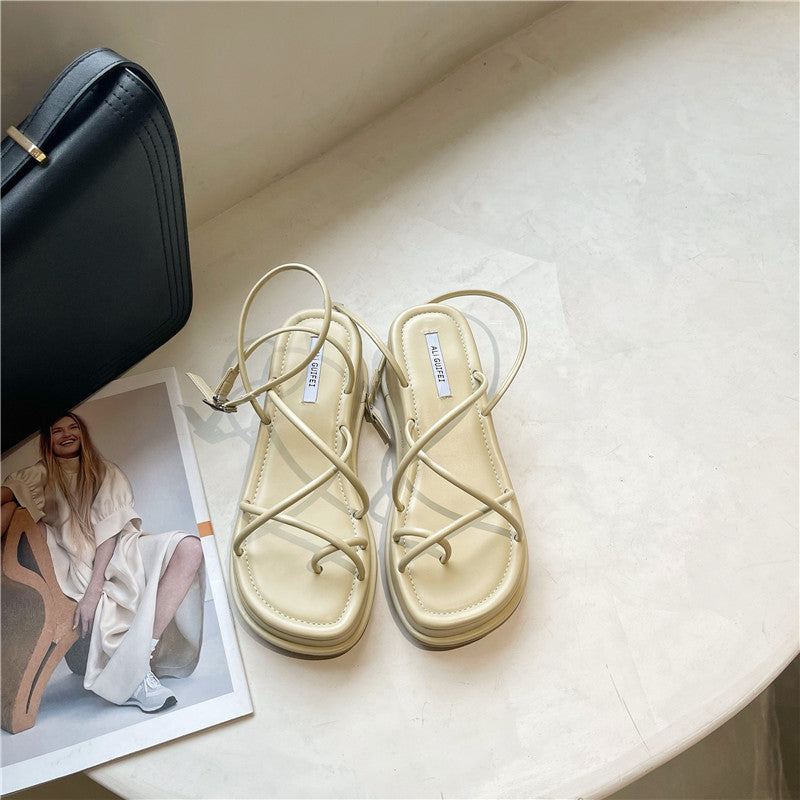 スリムクロスストラップサンダル