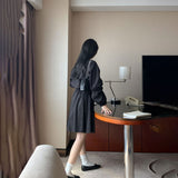 ノーカラーシャツワンピース