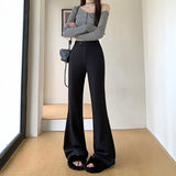 スリムハイウエストブーツカットパンツ