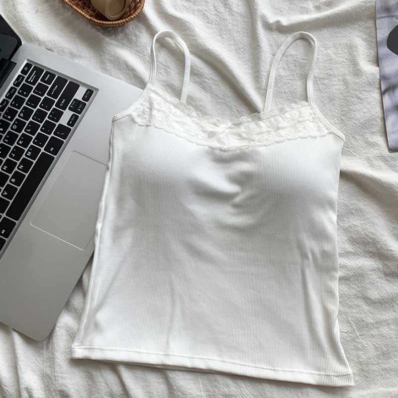 カップ付きレーストップキャミソール