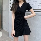 サイドギャザーラップワンピース