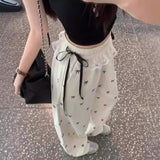 フリルリボンパターンジャージパンツ