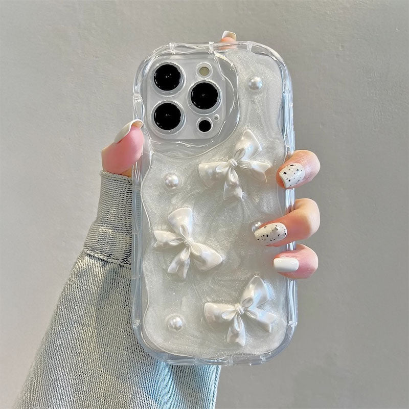 シャイニーパールリボンiPhoneケース