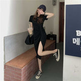 スリットギャザーシャツワンピース