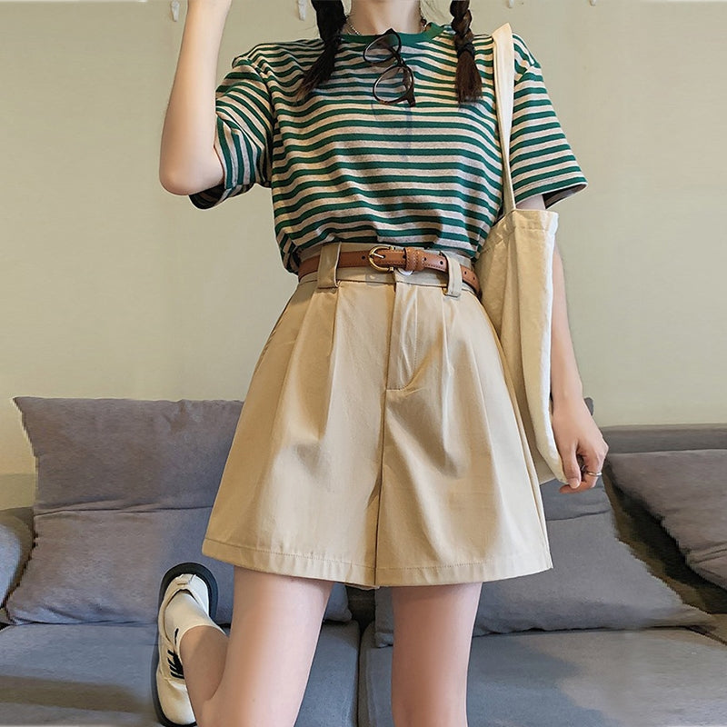 カジュアルハーフタックパンツ