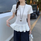 フリルチュニックペプラムTシャツ