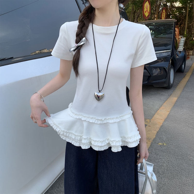 フリルチュニックペプラムTシャツ