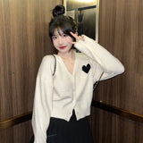 ワンポイントハートカーディガン