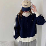 ハイネックリブジップニット