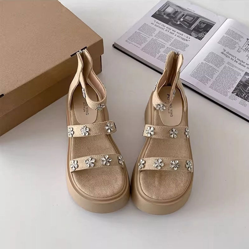 フラワービジューベルトサンダル