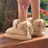 バックリボンスムースブーツ