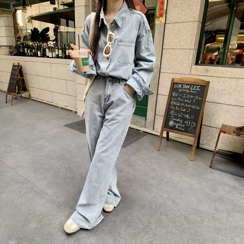 ヴィンテージデニムシャツ&ワイドデニムSET