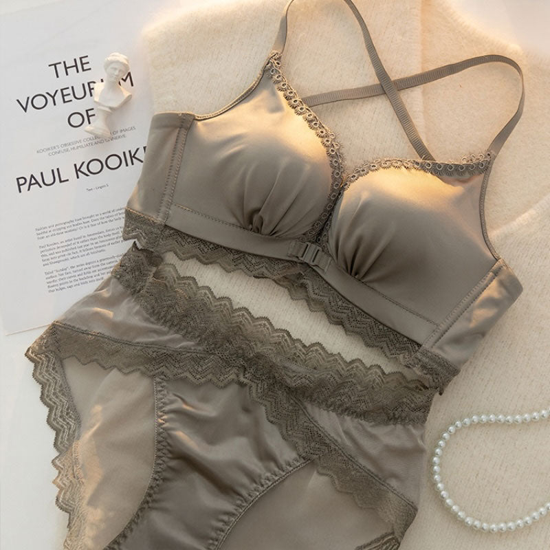 +2UPデザインバックサテンブラ&ショーツ