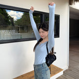 ボタンネックラビットロンT