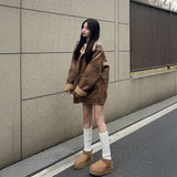 リバーシブルボアミディジャケット