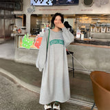 クルーネックスウェットマキシワンピース