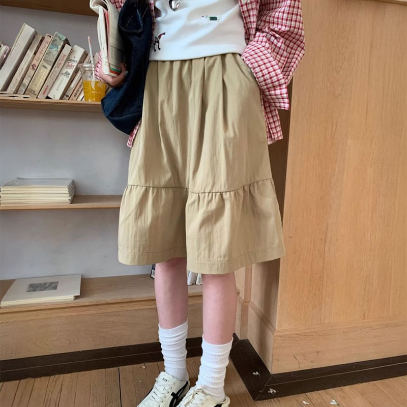 ワンカラーミディアムフリルスカート