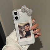 ラメストーンリボンiPhoneケース