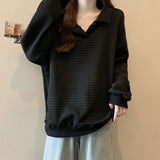 ワンカラーワッフルポロトップス