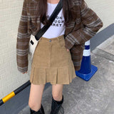 コーデュロイナチュラルプリーツスカート