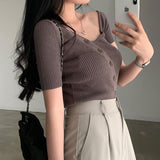 アシンメトリーリブニット