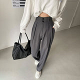 ダブルボタンスタンダードタックパンツ