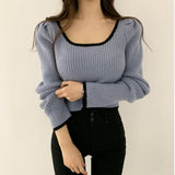 リンガーリブUネックニット