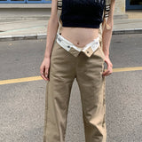 ウエスト折り返しカジュアルワークパンツ