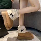 リボンウォーマームートンブーツ