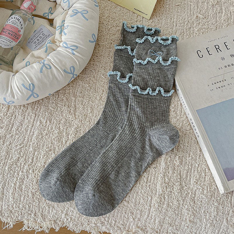 リボンティアードフリルソックス