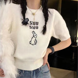 バニーロゴ半袖ニット